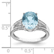 Sterling Silver Rhodium Diamond & Sky Blue Topaz Ring