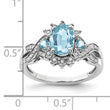 Sterling Silver Rhodium Diamond & Sky Blue Topaz Ring
