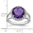 Sterling Silver Rhodium-plated Amethyst Ring