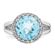 Sterling Silver Rhodium Sky Blue Topaz Ring