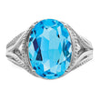 Sterling Silver Rhodium Blue Topaz Ring