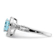 Sterling Silver Rhodium Diamond & Sky Blue Topaz Ring