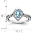 Sterling Silver Rhodium Diamond & Sky Blue Topaz Ring
