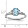 Sterling Silver Rhodium Diamond & Sky Blue Topaz Ring