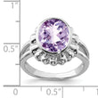 Sterling Silver Rhodium Checker-Cut Pink Quartz Ring