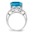Sterling Silver Rhodium Blue Topaz Ring
