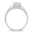 Sterling Silver Solitaire Heart CZ Ring