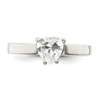 Sterling Silver Solitaire Heart CZ Ring