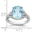 Sterling Silver Rhodium Sky Blue Topaz & Diamond Ring