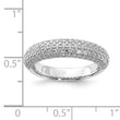 Sterling Silver Pav‚ Rhodium-plated 113 Stone CZ Ring