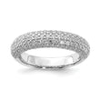 Sterling Silver Pav‚ Rhodium-plated 113 Stone CZ Ring