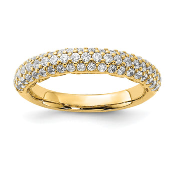 Sterling Silver Pav‚ Gold-plated 61 Stone CZ Ring - Birthstone Company