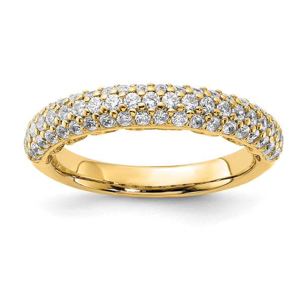 Sterling Silver Pav‚ Gold-plated 61 Stone CZ Ring - Birthstone Company
