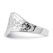 Sterling Silver Polished Heart Swirl Design Ring