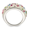 Sterling Silver Stellux Crystal Multi-Color White Ring