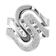 Sterling Silver Polished and Textured Swirl Ring