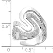 Sterling Silver Polished and Textured Swirl Ring