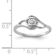 Sterling Silver Rhodium Plated CZ Ring