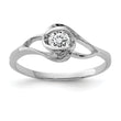 Sterling Silver Rhodium Plated CZ Ring