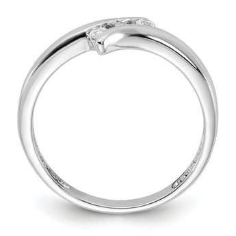 Sterling Silver Rhodium Plated CZ Ring