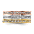 Sterling Silver Gold-tone & Rose-tone Vermeil Trio Stackable Ring Set