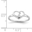 Sterling Silver Rhodium Plated CZ Heart Ring
