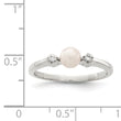 Sterling Silver CZ Imitation Pearl Ring
