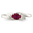 Sterling Silver Red Oval CZ Ring