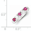 Sterling Silver Red & White CZ Ring