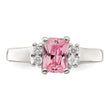 Sterling Silver Pink & White CZ Ring