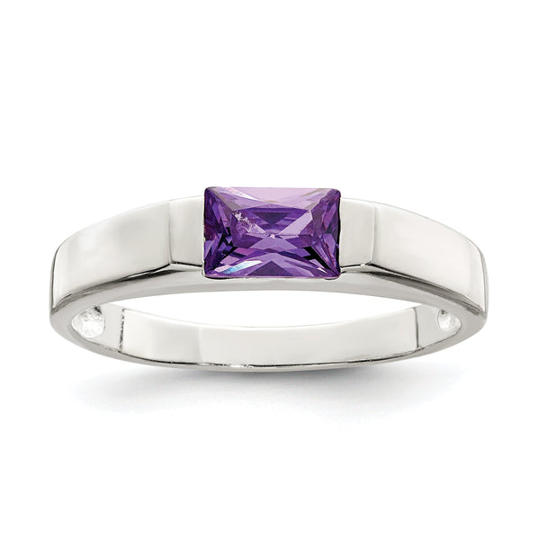 Sterling Silver Purple CZ Ring