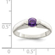 Sterling Silver Purple Round CZ Ring