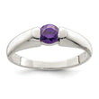 Sterling Silver Purple Round CZ Ring