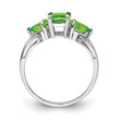 Sterling Silver Rhodium Peridot Ring, Size 9 - Birthstone Company