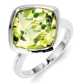 Sterling Silver Lemon Quartz Ring, Size 9 - Birthstone Company