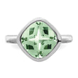 Sterling Silver Rhodium Green Quartz Ring - Birthstone Company