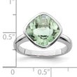 Sterling Silver Rhodium Green Quartz Ring - Birthstone Company