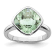 Sterling Silver Rhodium Green Quartz Ring - Birthstone Company