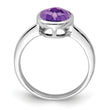 Sterling Silver Rhodium-plated Amethyst Ring, Size 9 - Birthstone Company