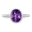 Sterling Silver Rhodium-plated Amethyst Ring, Size 9 - Birthstone Company