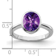Sterling Silver Rhodium-plated Amethyst Ring, Size 9 - Birthstone Company
