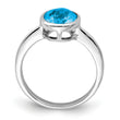 Sterling Silver Rhodium Blue Topaz Ring, Size 9 - Birthstone Company