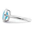 Sterling Silver Rhodium Blue Topaz Ring, Size 9 - Birthstone Company