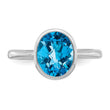 Sterling Silver Rhodium Blue Topaz Ring, Size 9 - Birthstone Company