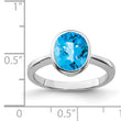 Sterling Silver Rhodium Blue Topaz Ring, Size 9 - Birthstone Company