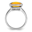 Sterling Silver Rhodium Citrine Ring