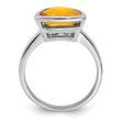 Sterling Silver Rhodium Citrine Ring - Birthstone Company
