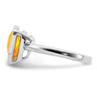 Sterling Silver Rhodium Citrine Ring - Birthstone Company