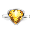 Sterling Silver Rhodium Citrine Ring - Birthstone Company