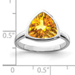Sterling Silver Rhodium Citrine Ring - Birthstone Company